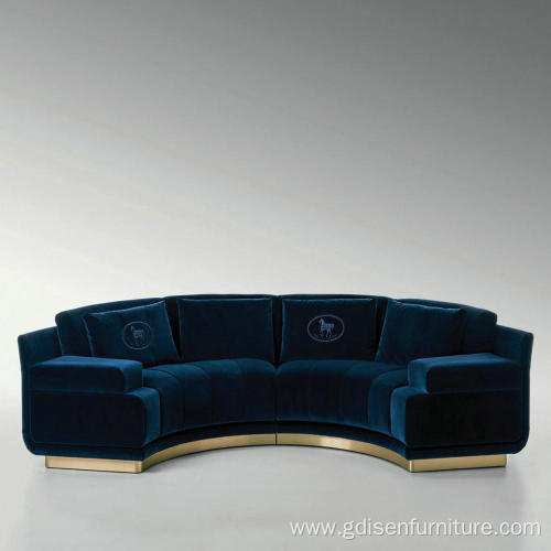Modern luxury modern velvet fabric sectional sofa